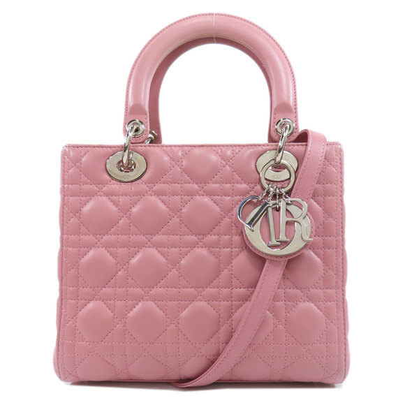 Christian Dior 2way Handbag Lambskin Pink - Picture 1 of 9
